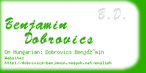 benjamin dobrovics business card